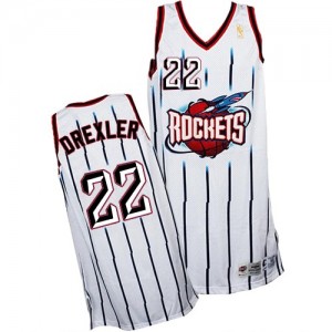 Maillot Adidas Blanc Throwback Authentic Houston Rockets - Clyde Drexler #22 - Homme
