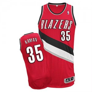 Maillot NBA Portland Trail Blazers #35 Chris Kaman Rouge Adidas Authentic Alternate - Homme