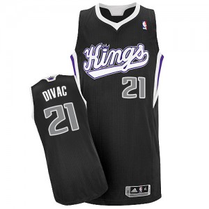 Sacramento Kings Vlade Divac #21 Alternate Authentic Maillot d'équipe de NBA - Noir pour Homme