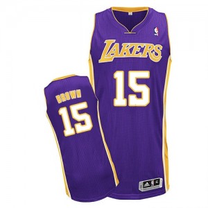 Los Angeles Lakers Jabari Brown #15 Road Authentic Maillot d'équipe de NBA - Violet pour Homme