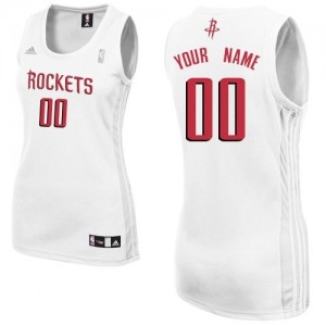Houston Rockets Personnalisé Adidas Home Blanc Maillot d'équipe de NBA Promotions - Swingman pour Femme
