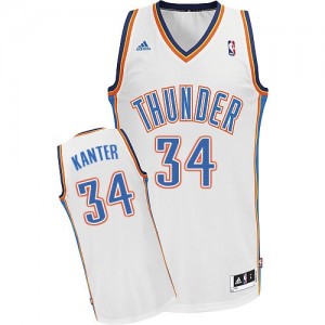 Oklahoma City Thunder #34 Adidas Home Blanc Swingman Maillot d'équipe de NBA Le meilleur cadeau - Enes Kanter pour Homme
