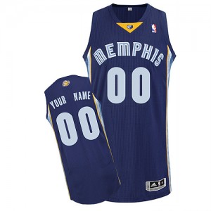 Memphis Grizzlies Authentic Personnalisé Road Maillot d'équipe de NBA - Bleu marin pour Enfants