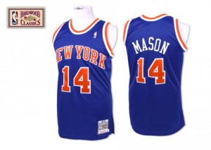 Maillot Mitchell and Ness Bleu royal Throwback Authentic New York Knicks - Anthony Mason #14 - Homme