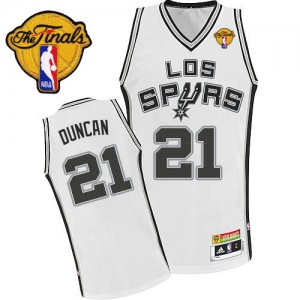 San Antonio Spurs Tim Duncan #21 ABA Hardwood Classic Finals Patch Authentic Maillot d'équipe de NBA - Blanc pour Homme