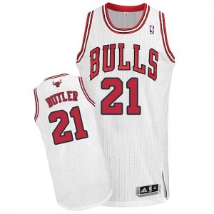 Chicago Bulls #21 Adidas Home Blanc Authentic Maillot d'équipe de NBA à vendre - Jimmy Butler pour Homme