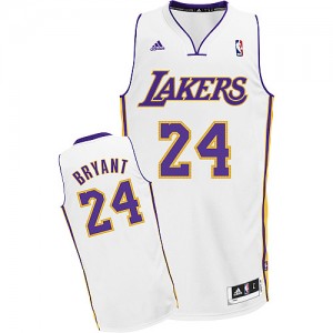 Maillot NBA Los Angeles Lakers #24 Kobe Bryant Blanc Adidas Swingman Alternate - Homme