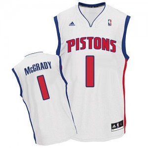 Maillot Adidas Blanc Home Swingman Detroit Pistons - Tracy McGrady #1 - Homme