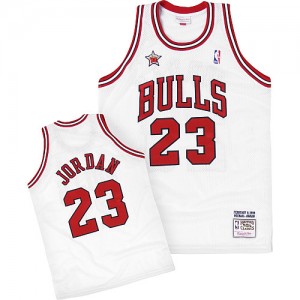 Maillot Authentic Chicago Bulls NBA Throwback 1998 Blanc - #23 Michael Jordan - Homme