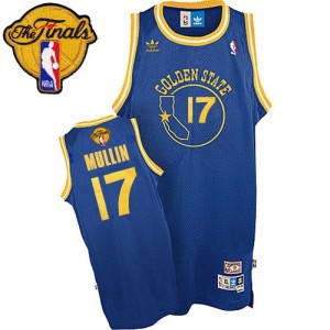 Maillot NBA Bleu royal Chris Mullin #17 Golden State Warriors Throwback 2015 The Finals Patch Authentic Homme Adidas