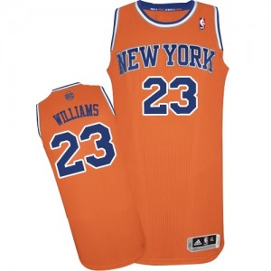 New York Knicks Derrick Williams #23 Alternate Authentic Maillot d'équipe de NBA - Orange pour Homme