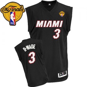 Maillot NBA Authentic Dwyane Wade #3 Miami Heat D-WADE Nickname Finals Patch Noir - Homme