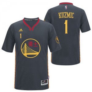 Golden State Warriors Ognjen Kuzmic #1 Slate Chinese New Year Authentic Maillot d'équipe de NBA - Noir pour Homme