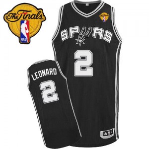 San Antonio Spurs #2 Adidas Road Finals Patch Noir Authentic Maillot d'équipe de NBA préférentiel - Kawhi Leonard pour Homme