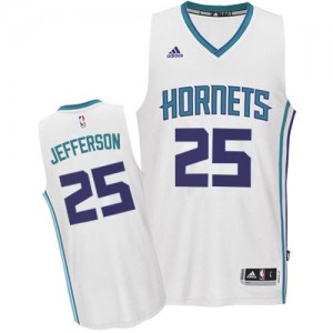 Maillot NBA Charlotte Hornets #25 Al Jefferson Blanc Adidas Authentic Home - Homme