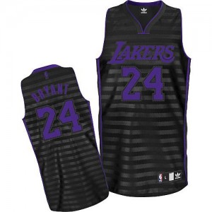 Maillot NBA Los Angeles Lakers #24 Kobe Bryant Gris noir Adidas Authentic Groove - Homme