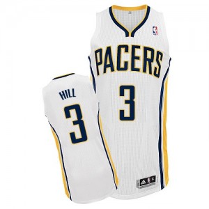 Indiana Pacers George Hill #3 Home Authentic Maillot d'équipe de NBA - Blanc pour Homme