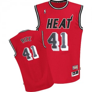 Maillot NBA Rouge Glen Rice #41 Miami Heat Throwback Authentic Homme Adidas