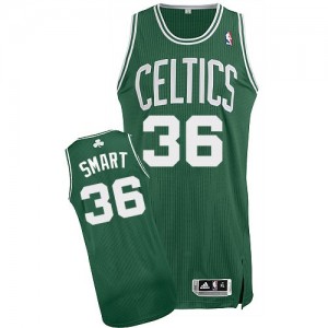 Maillot NBA Authentic Marcus Smart #36 Boston Celtics Road Vert (No Blanc) - Homme