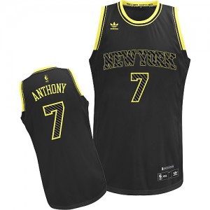 New York Knicks Carmelo Anthony #7 Electricity Fashion Swingman Maillot d'équipe de NBA - Noir pour Homme