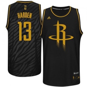 Maillot NBA Houston Rockets #13 James Harden Noir Adidas Authentic Precious Metals Fashion - Homme