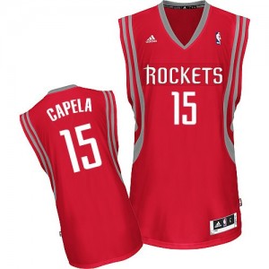 Maillot NBA Rouge Clint Capela #15 Houston Rockets Road Swingman Homme Adidas