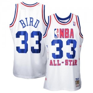 Maillot NBA Authentic Larry Bird #33 Boston Celtics Throwback 1990 All Star Blanc - Homme