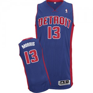 Maillot Adidas Bleu royal Road Authentic Detroit Pistons - Marcus Morris #13 - Homme