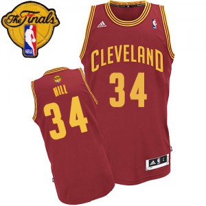 Maillot Adidas Vin Rouge Road 2015 The Finals Patch Swingman Cleveland Cavaliers - Tyrone Hill #34 - Homme