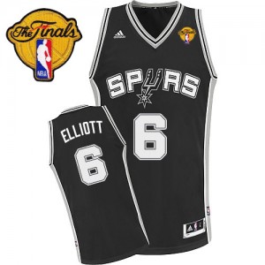 Maillot Swingman San Antonio Spurs NBA Road Finals Patch Noir - #6 Sean Elliott - Homme