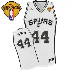 San Antonio Spurs #44 Adidas Home Finals Patch Blanc Swingman Maillot d'équipe de NBA la meilleure qualité - George Gervin pour Homme