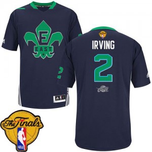 Maillot Authentic Cleveland Cavaliers NBA 2014 All Star 2015 The Finals Patch Bleu marin - #2 Kyrie Irving - Homme