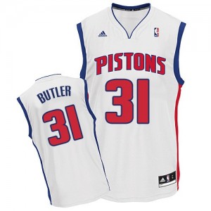 Maillot NBA Detroit Pistons #31 Caron Butler Blanc Adidas Swingman Home - Homme