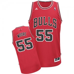Maillot NBA Rouge E'Twaun Moore #55 Chicago Bulls Road Swingman Homme Adidas