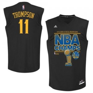 Maillot Adidas Noir 2015 NBA Finals Champions Authentic Golden State Warriors - Klay Thompson #11 - Homme