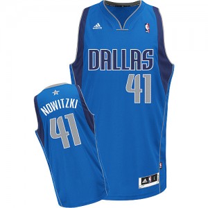 Maillot NBA Swingman Dirk Nowitzki #41 Dallas Mavericks Road Bleu royal - Homme