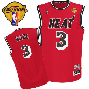 Maillot Adidas Rouge Hardwood Classics Nights Finals Patch Authentic Miami Heat - Dwyane Wade #3 - Homme