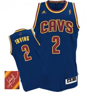 Maillot Adidas Bleu marin Autographed Authentic Cleveland Cavaliers - Kyrie Irving #2 - Homme