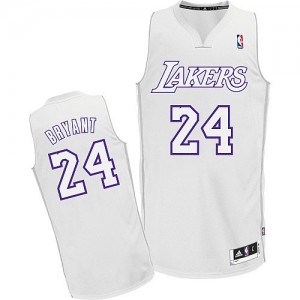 Maillot Adidas Blanc Big Color Fashion Authentic Los Angeles Lakers - Kobe Bryant #24 - Homme