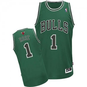 Chicago Bulls Derrick Rose #1 Authentic Maillot d'équipe de NBA - Vert pour Homme