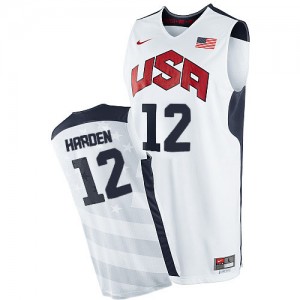 Team USA Nike James Harden #12 2012 Olympics Authentic Maillot d'équipe de NBA - Blanc pour Homme