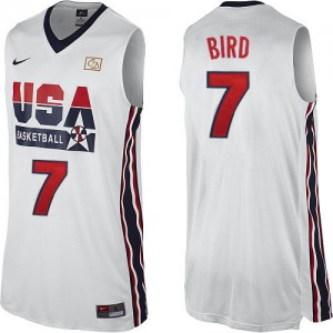 Maillot NBA Team USA #7 Larry Bird Blanc Nike Swingman 2012 Olympic Retro - Homme