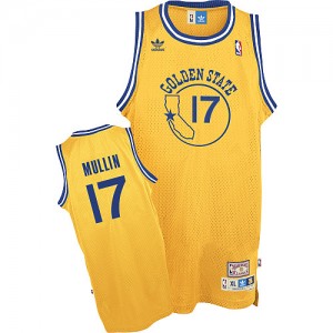 Maillot NBA Golden State Warriors #17 Chris Mullin Or Adidas Swingman Throwback - Homme