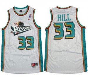 Maillot NBA Authentic Grant Hill #33 Detroit Pistons Throwback Blanc - Homme