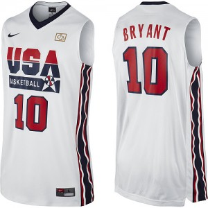 Maillots de basket Authentic Team USA NBA 2012 Olympic Retro Blanc - #10 Kobe Bryant - Homme