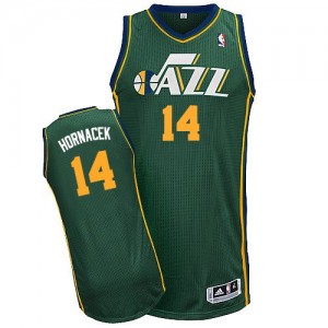 Maillot NBA Vert Jeff Hornacek #14 Utah Jazz Alternate Authentic Homme Adidas