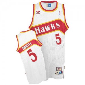 Maillot Authentic Atlanta Hawks NBA Throwback Blanc - #5 Josh Smith - Homme