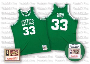 Maillot NBA Boston Celtics #33 Larry Bird Vert Mitchell and Ness Swingman Throwback - Homme
