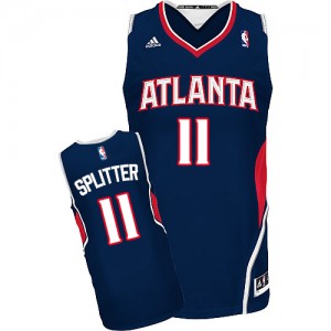 Maillot NBA Bleu marin Tiago Splitter #11 Atlanta Hawks Road Swingman Homme Adidas