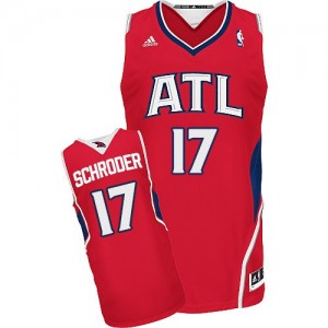 Maillot NBA Atlanta Hawks #17 Dennis Schroder Rouge Adidas Swingman Alternate - Homme